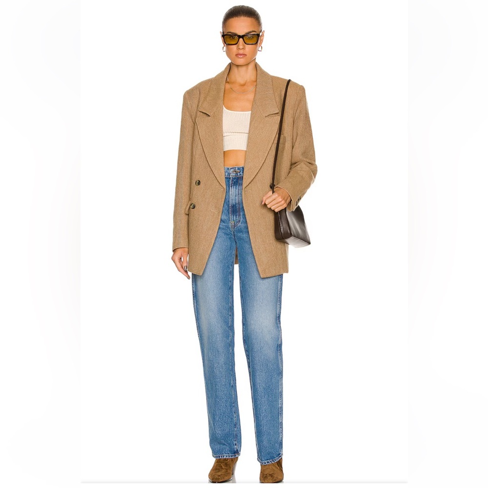 GRLFRND Sara jeans Super High Rise Slim Straight Rambla blue Revolve 25 new - Picture 3 of 15